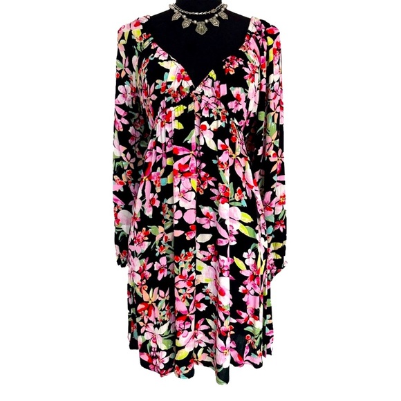 ROXY ~ Women’s Hawaiian Floral Dress or Cover-Up Elastic Stretch size M - Picture 1 of 9
